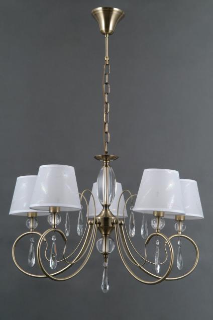 Люстра MD40193/5 AB античная латунь абажур 5х40W E14 d650 h460, SN24